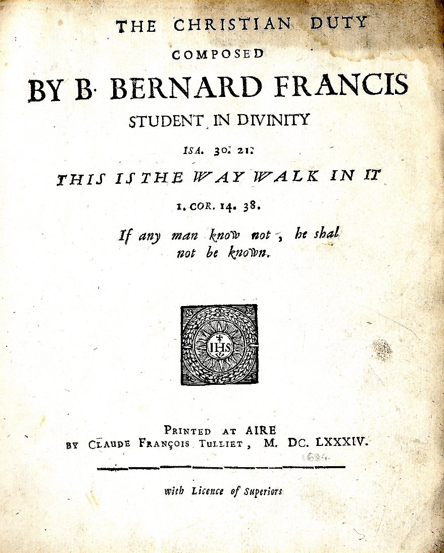 Francis (B. Bernard) Student in Divinity, The Christian Duty, This is the Way, Walk in it. - Image 2 of 4