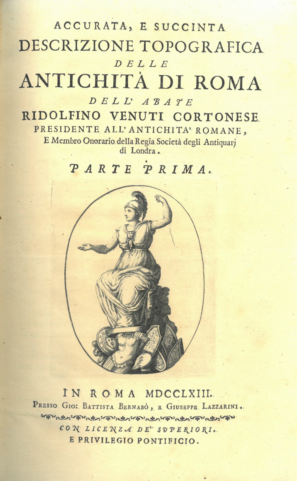 Venuti (Ridolfino) Accurata, e Succinta Descrizione Topografica della Antichita di Roma, Vol. - Image 3 of 3