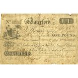 Banknote: Waterford - Congreve & Roberts Bank, One Pound note dated Nov. 1809, and signed by Sam.