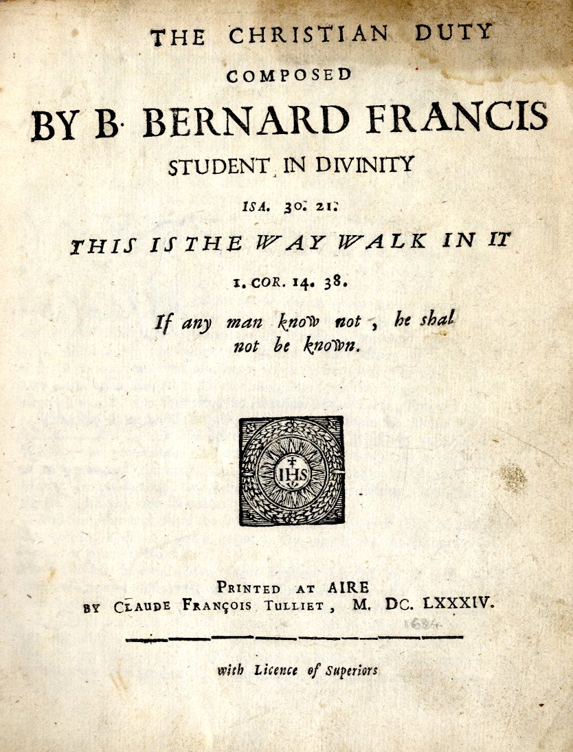 Francis (B. Bernard) Student in Divinity, The Christian Duty, This is the Way, Walk in it. - Image 3 of 4