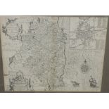 A 17th Century engraved Map of "The Countie of Leinster with the Citie of Dublin Described,