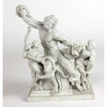 A 19th Century Parianware Group, depicting Laocoon and his Sons being attacked by serpents,