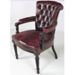 A fine quality and heavy Victorian mahogany Library Armchair,