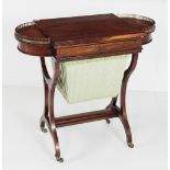 An attractive Regency period rosewood Ladies Work Table,