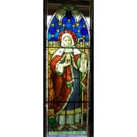 Franz Mayer Studios (Stained Glass) "Saint Brigid" and "Saint Patrick" a pair,