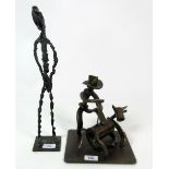 Giorgio Moretti, 1988 Sculpture: A modern twisted metal Figure of a Man, on square base, signed,