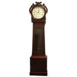 A rare early Victorian Irish figured mahogany Regulator type Grandfather Clock,