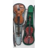 Two cased Violins / Fiddles. (2) Provenance: The Yeats Family Collection.
