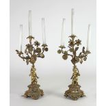 A pair of 19th Century French three branch Candelabra,