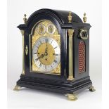 A mid-19th Century large domed top Bracket Clock,