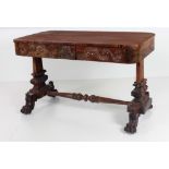A William IV Irish rosewood Library Table, in the style of Mack Williams & Gibton,