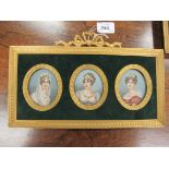 19th Century Napoleonic School Miniatures: An exquisite suite of 6 oval portrait miniatures,