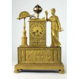 A 19th Century large French gilt bronze statue marble Clock, by Bechot,