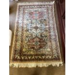 Two similar fine quality Indian design silk Rugs,