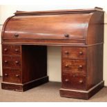 A fine Victorian Irish mahogany Writing Desk, the moulded rectangular top with side rail,