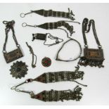 A mixed collection of Arabian jewellery, approx 9 items, silver, silver plated, etc.