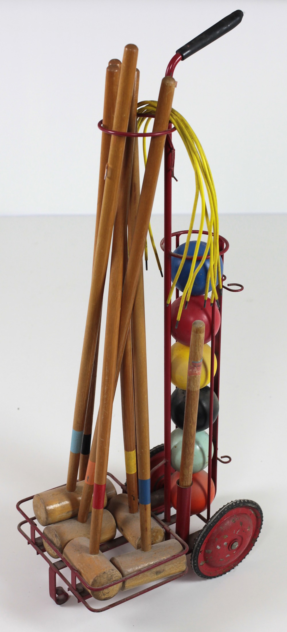 A portable Croquet Set, with mallets , balls and rings.