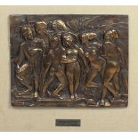 Spagnoli, 1985 Sculpture: Large polished bronze rectangular Panel,