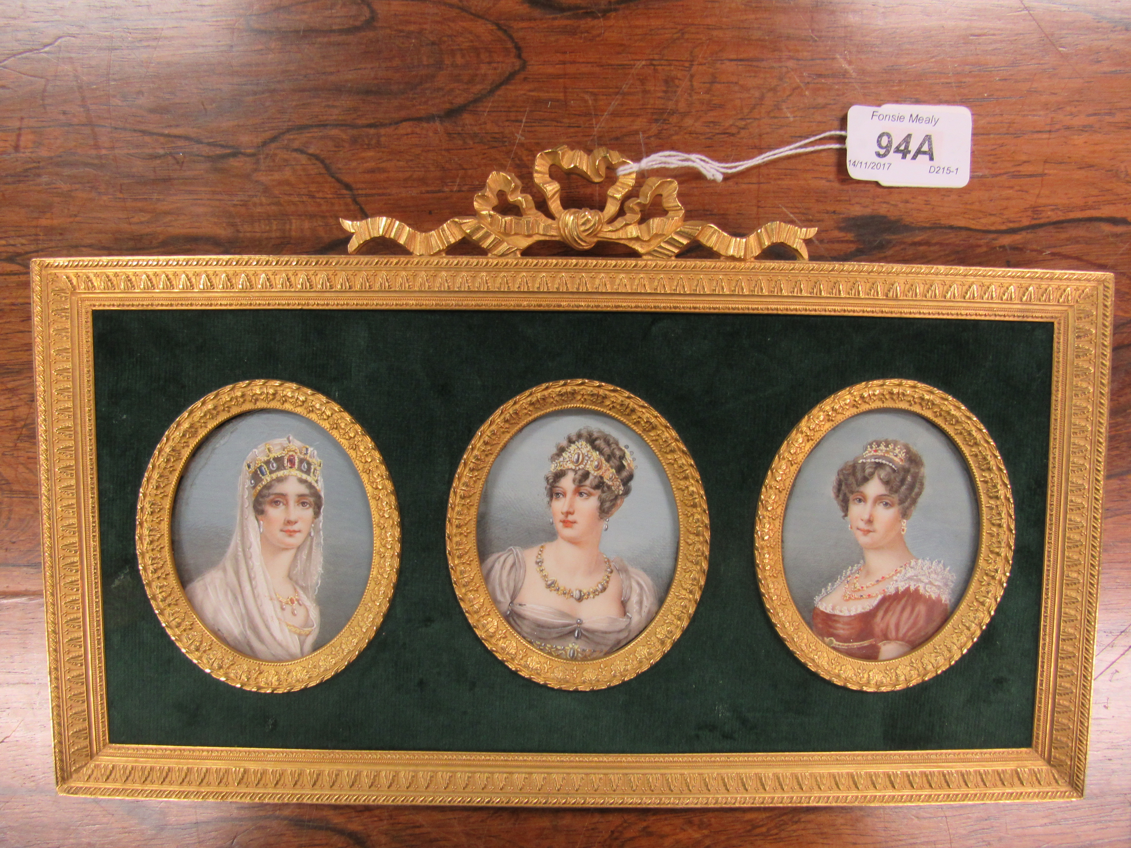 19th Century Napoleonic School Miniatures: An exquisite suite of 6 oval portrait miniatures, - Image 2 of 9