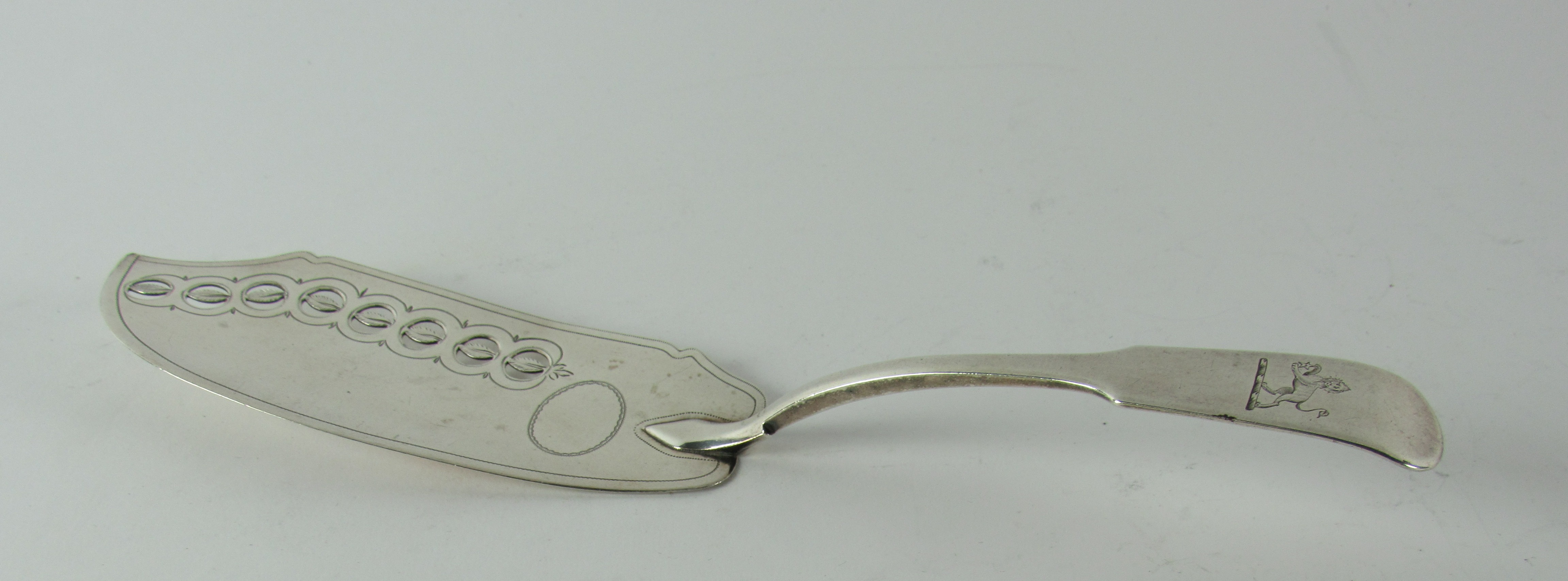 An English Georgian silver pierced and engraved Fish Slice, London c. - Image 2 of 3