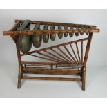 A rare 19th Century Xylophone or Marimba, the body constructed from bamboo,