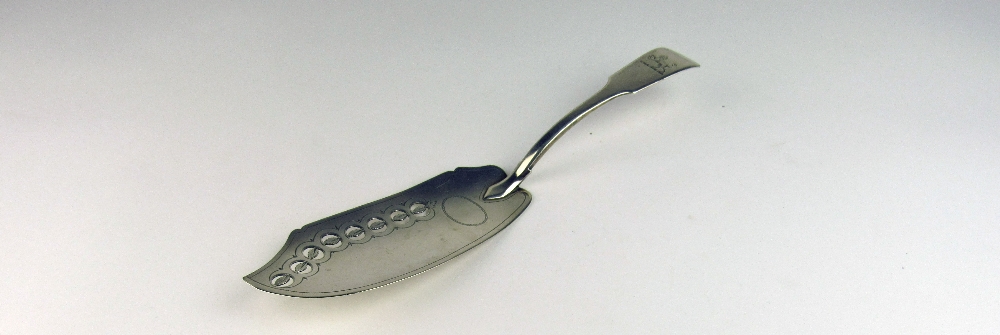 An English Georgian silver pierced and engraved Fish Slice, London c.