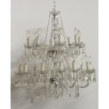 A very attractive large cutglass Chandelier, with twenty S shaped branches in two graduating layers,