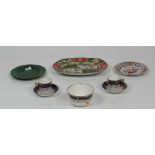 A collection of colourful early Masons Ironstone Porcelain, a Meat Dish, two Soup Plates,