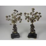 An attractive pair of 19th Century ormolu and patinated bronze Candelabra,