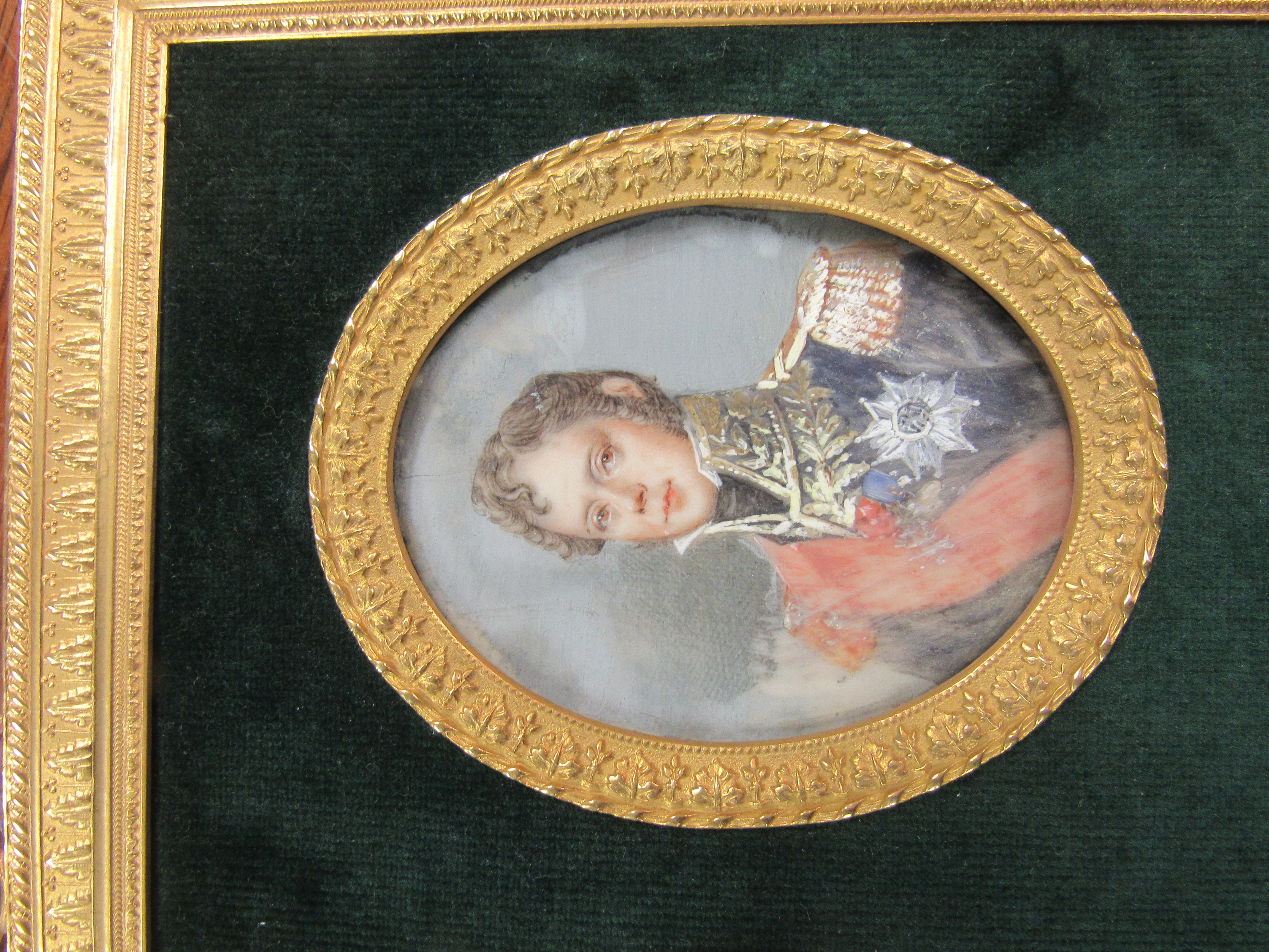 19th Century Napoleonic School Miniatures: An exquisite suite of 6 oval portrait miniatures, - Image 8 of 9