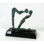 Sculpture: An unusual and attractive bronze Study of a nude male and female, approx.