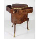 A late 19th Century Continental style lift top marquetry Dressing Table,