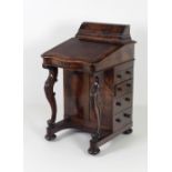 A Victorian walnut Davenport,