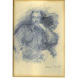 John Butler Yeats, R.H.A. (1839 - 1922) "Sketch of Isaac Yeats," pencil, approx.