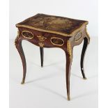A quality 19th Century French kingswood and marquetry lift top ladies Table,
