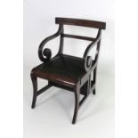 A Regency style mahogany metamorphic Library Chair / Steps,