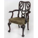 An 18th Century style mahogany Carver Armchair,