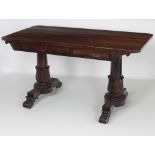 A quality Irish William IV rosewood Library Table, in the style of Mack, Williams & Gibton,