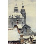 Aleksei Safjanov, Russian School, 1992 Watercolours: "Charles Bridge," & "Prague in the Snow,