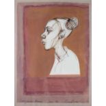 Brian Bourke, HRHA, (b. 1936) "Tanzanian Woman," coloured drawing, approx.