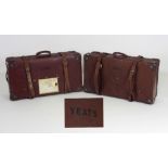 Two large leather Travel Cases, by Revelation, with 'Yeats' stamped on each.