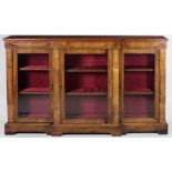 A Victorian marquetry inlaid walnut breakfront Side Cabinet,