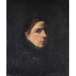 John Butler Yeats R.H.A. (1839 - 1922) "Portrait of a Woman," O.O.C., approx.