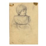 Yeats (John Butler) An attractive pencil Sketch of his son Jack, aged maybe 4-5 years,