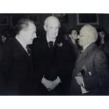 Yeats (Jack B.). Two copies of a Press Photograph showing Jack Yeats with President Seán T.