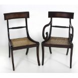 A fine quality set of 8 (6 + 2) rosewood Nelson period Dining Chairs,