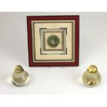 A pair of glass Paperweights modelled as Pears;