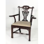 An 18th Century Irish style mahogany Armchair,
