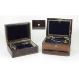 A good William IV brass inlaid rosewood Ladies Dressing Box,