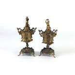 A pair of 19th Century French gilt bronze chalice type Vases,